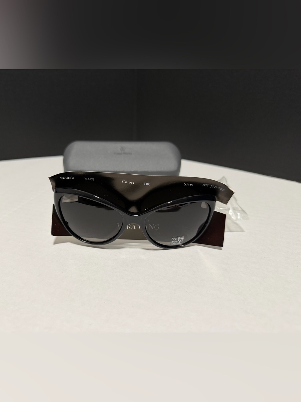 Vera‎ Wang Black Gloss Cat-Eye Sunglasses